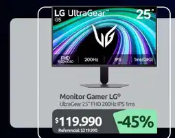 PC Factory Lg - monitor gamer oferta