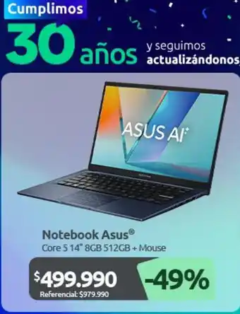 Asus - notebook core 14 8gb 512gb + mouse