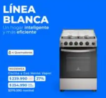 Cocina a gas horno vapor