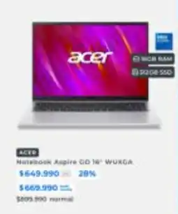 Paris Acer - notebook aspire go 14 wuxga oferta