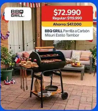 Bbq grill parrilla a carbon misuri estilo tambor