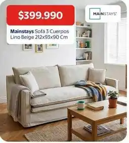 Lider Mainstays - sofa 3 cuerpos oferta