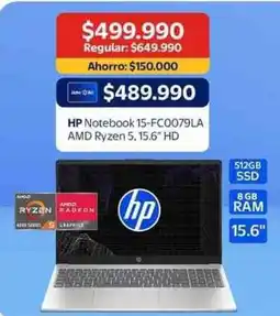 Lider Hp - notebook 15-fc0079la amd ryzen 5. 15.6 hd oferta