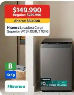 Lider Hisense - lavadora carga superior wt3k1031ut oferta