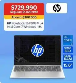 Lider Hp - notebook 15-fd0274la intel core i7 windows 11 h oferta