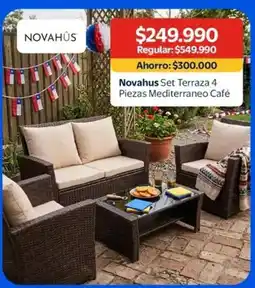 Lider Mediterráneo - novahus set terraza 4 piezas mediterraneo cafe oferta