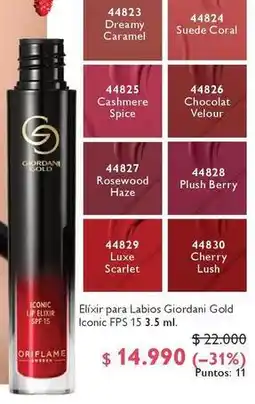 Oriflame Giordani - elixir para labios gold iconic fps oferta