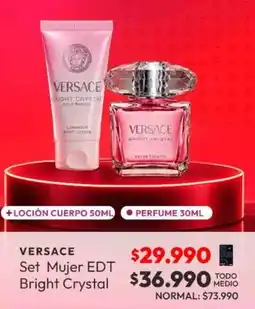 Abc Versace - set mujer edt bright crystal oferta