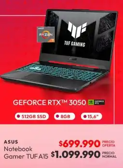 Abc Asus - notebook gamer tuf a15 oferta