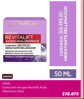 L'Oréal Crema Anti-Arrugas Revitalift Ácido Hialurónico