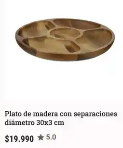 Casaideas Plato de madera con separaciones diametro oferta