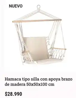 Casaideas Hamaca tipo silla con apoya brazo de madera 50x50x100 cm oferta