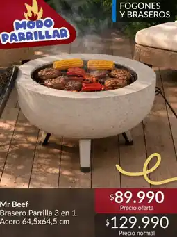 Constructor Sodimac Mr. beef - brasero parrilla 3 en 1 oferta