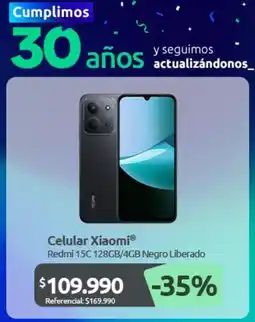 PC Factory Xiaomi - celular redmi 15c 128gb/4gb negro liberado oferta