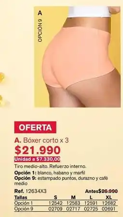 Leonisa Boxer corto x 3 oferta