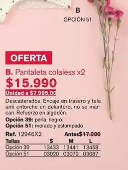 Leonisa Perla - pantaleta colales x2 oferta