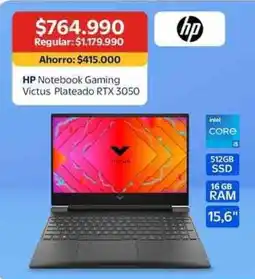 Lider Hp - notebook gaming plateado rtx3050 oferta
