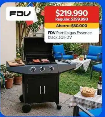 Fdv - parrilla gas essence black 3q