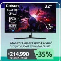 PC Factory Monitor gamer curvo caixun oferta