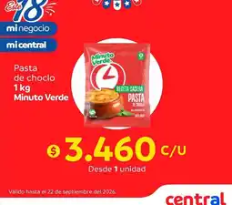 Central Mayorista Minuto verde - pasta de choclo oferta