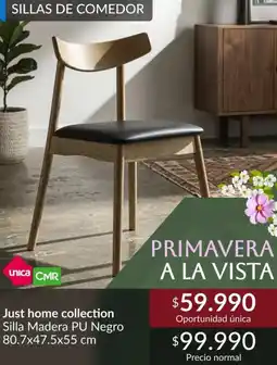 Constructor Sodimac Just home collection silla madera pu negro oferta