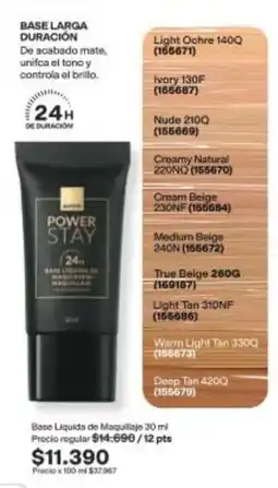 Avon Power - base larga duracion oferta