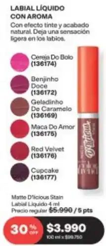 Avon Labial liquido con aroma oferta
