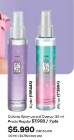 Avon Colornia spray para el cuerpo oferta