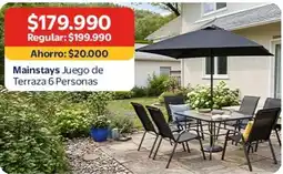 Lider Mainstays - juego de terraza 6 personas oferta