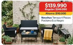 Lider Novahus terraza 4 piezas positano eco negro oferta