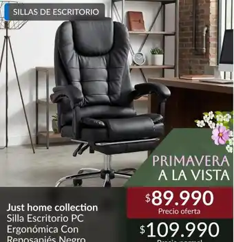 Silla escritorio pc ergonomica con rensanica negro