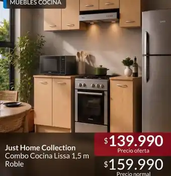 Juset home collection combo cocina lisa 1,5 m roble