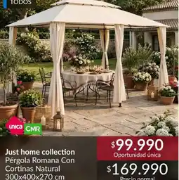 Constructor Sodimac Just home collection personal romana con cortinas natural oferta