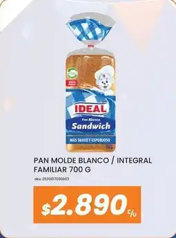 Cugat Ideal - pan molde blanco / integral familiar oferta