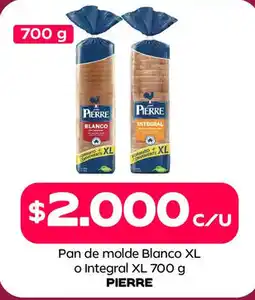 Tottus Pan de molde Blanco XL o Integral XL 700 g oferta