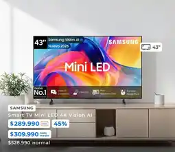 Paris Samsung - smart tv mini led 4k vision al oferta