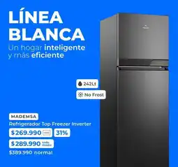 Paris Mademsa - refrigerador top freezer inverter oferta