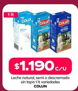 Tottus Colun - leche natural, semi o descremada sin tapa oferta