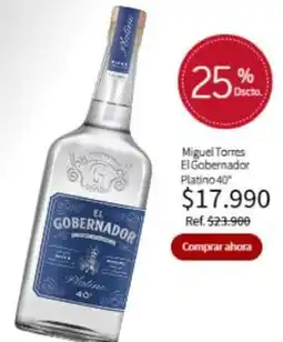 El Mundo del Vino Miguel torres - el gobernador platino oferta