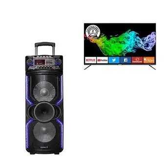 LED Caixun 43" CS43S1USM UHD Smart TV + Parlante Bluetooth Master-G MGULTRAMAGIC 14000W