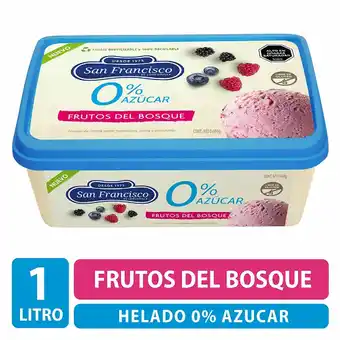 Unimarc Helado San Francisco 0% azúcar frutos del bosque 1 L oferta