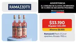 Lider Ramazotti Pack x3 Licor aperitivo oferta
