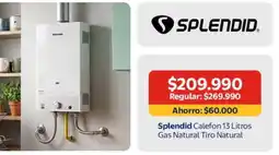 Lider Splendid Calefon 13 Litros oferta
