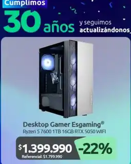 PC Factory Desktop gamer espaming oferta