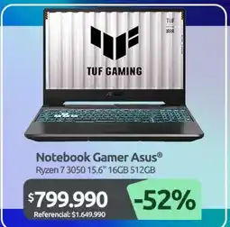 PC Factory Asus - notebook gamer oferta