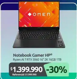 PC Factory Hp - notebook gamer oferta
