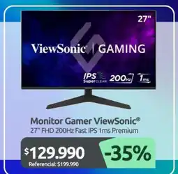PC Factory Viewsonic - monitor gamer oferta
