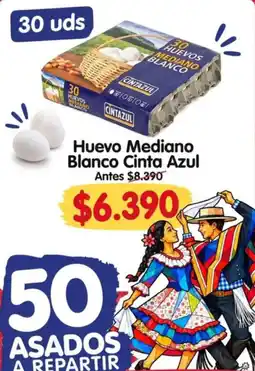 Supermercado Único Huevo mediano blanco azul oferta
