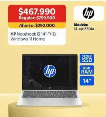 Hp - notebook 13 14 fhd. windows 11 home