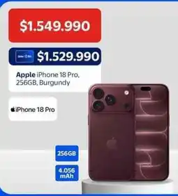 Lider Apple - iphone 18 pro 256gb, burgundy oferta